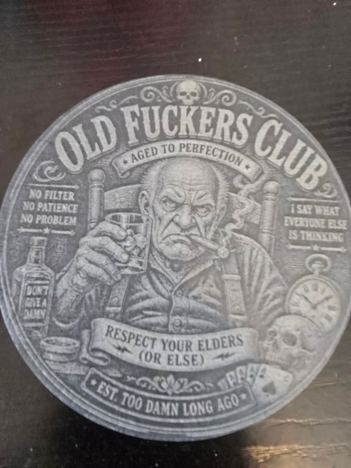 Old Club 2 Slate Coaster
